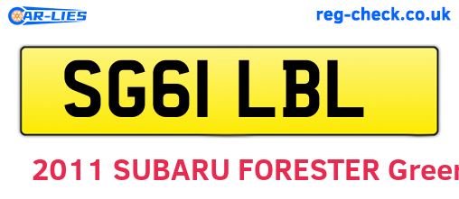 SG61LBL are the vehicle registration plates.