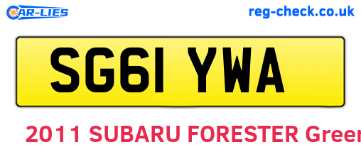 SG61YWA are the vehicle registration plates.