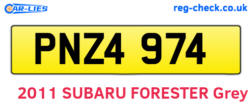 PNZ4974 are the vehicle registration plates.