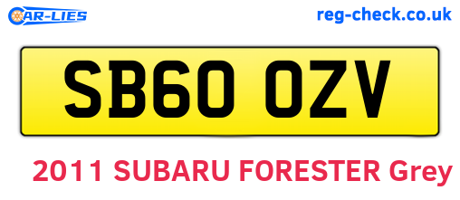 SB60OZV are the vehicle registration plates.
