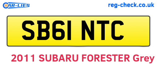 SB61NTC are the vehicle registration plates.