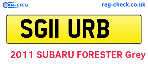 SG11URB are the vehicle registration plates.