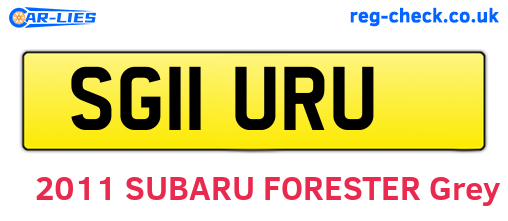 SG11URU are the vehicle registration plates.