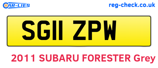 SG11ZPW are the vehicle registration plates.