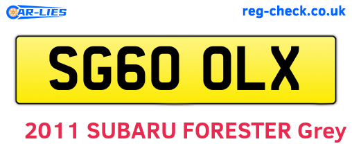 SG60OLX are the vehicle registration plates.
