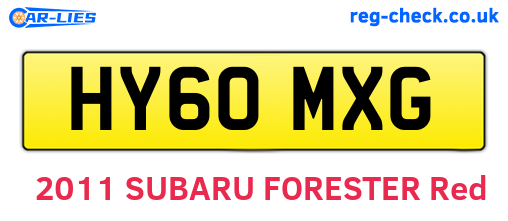 HY60MXG are the vehicle registration plates.
