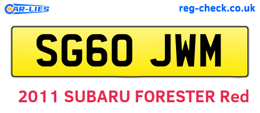 SG60JWM are the vehicle registration plates.