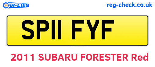 SP11FYF are the vehicle registration plates.
