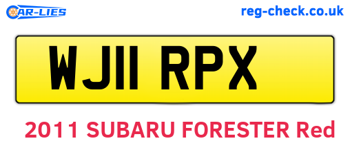 WJ11RPX are the vehicle registration plates.