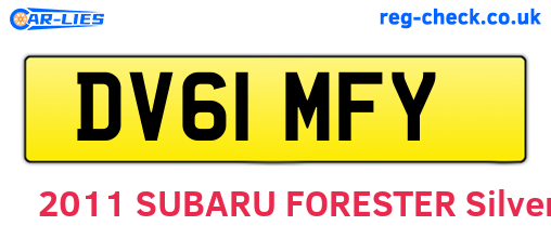 DV61MFY are the vehicle registration plates.