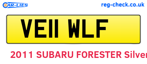 VE11WLF are the vehicle registration plates.