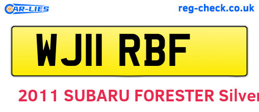 WJ11RBF are the vehicle registration plates.