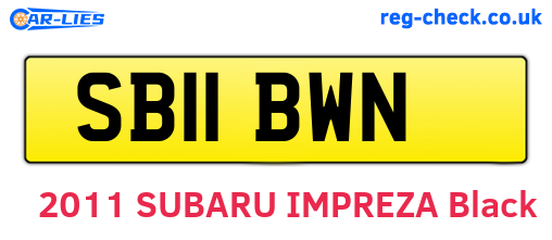 SB11BWN are the vehicle registration plates.