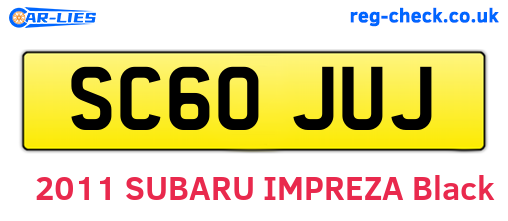 SC60JUJ are the vehicle registration plates.