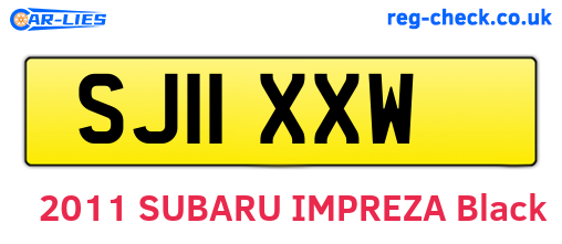 SJ11XXW are the vehicle registration plates.