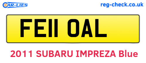 FE11OAL are the vehicle registration plates.