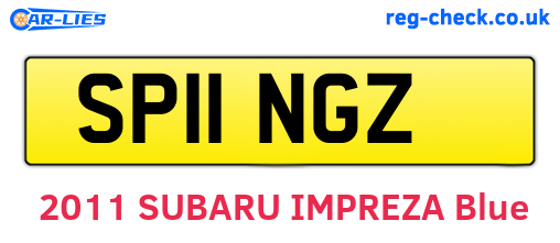 SP11NGZ are the vehicle registration plates.