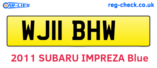 WJ11BHW are the vehicle registration plates.