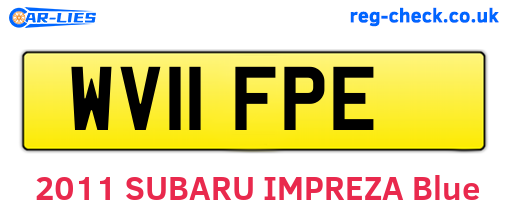 WV11FPE are the vehicle registration plates.