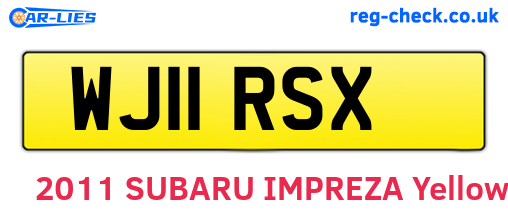 WJ11RSX are the vehicle registration plates.