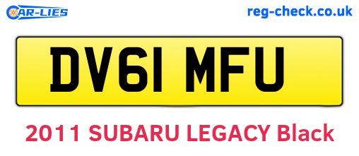 DV61MFU are the vehicle registration plates.