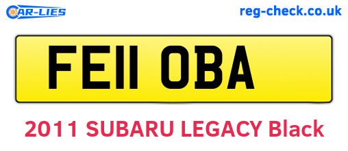 FE11OBA are the vehicle registration plates.