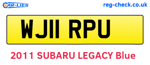 WJ11RPU are the vehicle registration plates.
