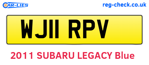 WJ11RPV are the vehicle registration plates.