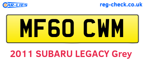 MF60CWM are the vehicle registration plates.