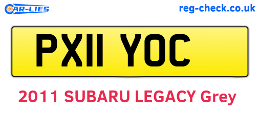 PX11YOC are the vehicle registration plates.