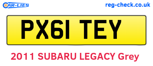 PX61TEY are the vehicle registration plates.