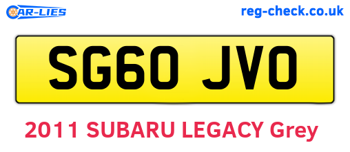 SG60JVO are the vehicle registration plates.