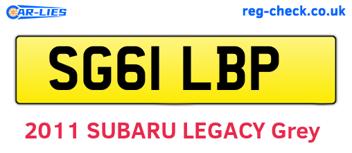 SG61LBP are the vehicle registration plates.