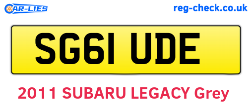 SG61UDE are the vehicle registration plates.