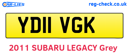 YD11VGK are the vehicle registration plates.
