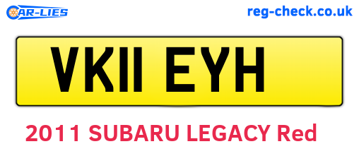 VK11EYH are the vehicle registration plates.