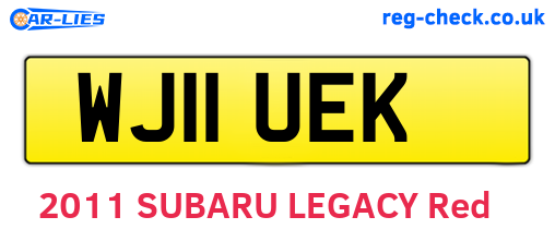 WJ11UEK are the vehicle registration plates.