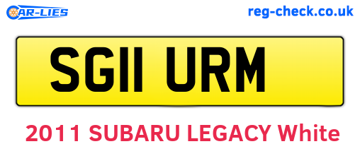 SG11URM are the vehicle registration plates.
