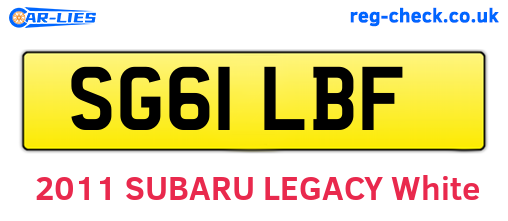 SG61LBF are the vehicle registration plates.