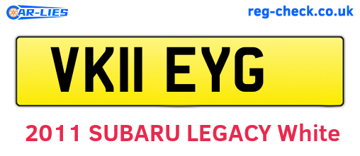 VK11EYG are the vehicle registration plates.