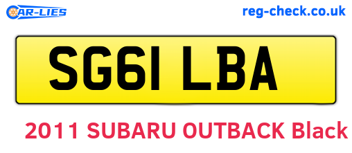 SG61LBA are the vehicle registration plates.