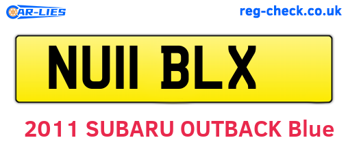 NU11BLX are the vehicle registration plates.
