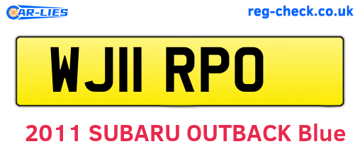 WJ11RPO are the vehicle registration plates.