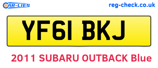 YF61BKJ are the vehicle registration plates.