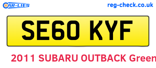 SE60KYF are the vehicle registration plates.