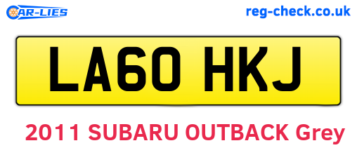 LA60HKJ are the vehicle registration plates.