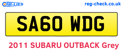 SA60WDG are the vehicle registration plates.