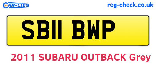 SB11BWP are the vehicle registration plates.