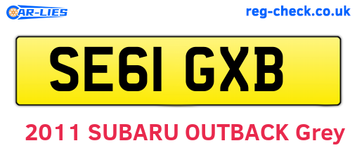 SE61GXB are the vehicle registration plates.
