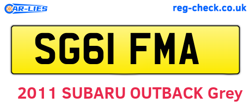 SG61FMA are the vehicle registration plates.